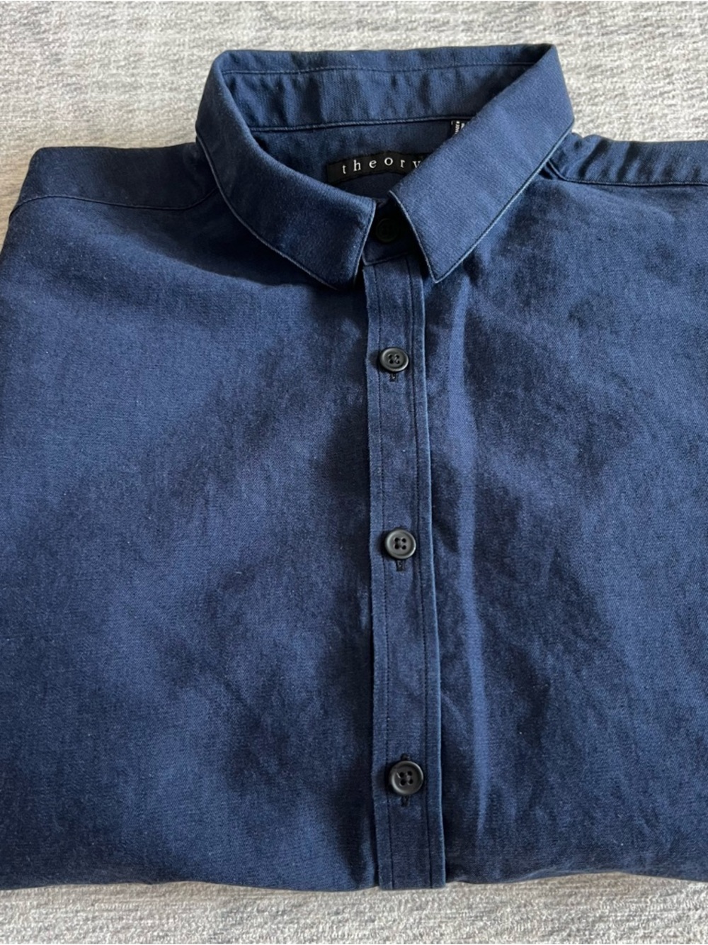 Theory Men's Light Blue 100% Cotton Button Up Shirt Size Large